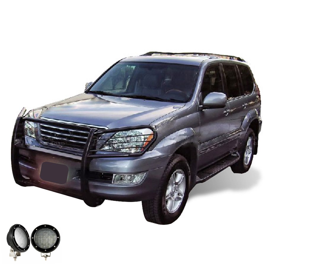 Black Horse Off Road Grille Guard, 3-Piece Modular, Powder Coated, Steel, 1-1/2 Inch Diameter, With Brush Guard, Without Skid Plate – 17TU26MA-PLFB