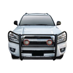 Black Horse Off Road Grille Guard, 3-Piece Modular, Powder Coated, Steel, 1-1/2 Inch Diameter, With Brush Guard, Without Skid Plate – 17TU26MA-PLFR