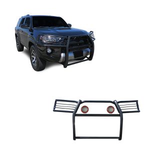Black Horse Off Road Grille Guard, 3-Piece Modular, Powder Coated, Steel, 1-1/2 Inch Diameter, With Brush Guard, Without Skid Plate – 17TU31MA-PLFR