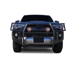 Black Horse Off Road Grille Guard, 3-Piece Modular, Powder Coated, Steel, 1-1/2 Inch Diameter, With Brush Guard, Without Skid Plate – 17TU31MA-PLFR
