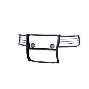 Black Horse Off Road Grille Guard, 3-Piece Modular, Powder Coated, Steel, 1-1/2 Inch Diameter, With Brush Guard, Without Skid Plate – 17A037400MA-PLFR