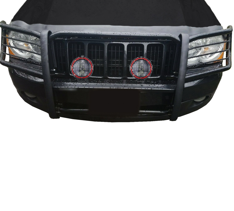Black Horse Off Road Grille Guard, 3-Piece Modular, Powder Coated, Steel, 1-1/2 Inch Diameter, With Brush Guard, Without Skid Plate – 17A080200MA-PLFR