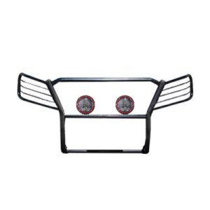 Black Horse Off Road Grille Guard, 3-Piece Modular, Powder Coated, Steel, 1-1/2 Inch Diameter, With Brush Guard, Without Skid Plate – 17A080200MA-PLFR