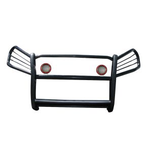 Black Horse Off Road Grille Guard, 3-Piece Modular, Powder Coated, Steel, 1-1/2 Inch Diameter, With Brush Guard, Without Skid Plate – 17A093902MA-PLFR