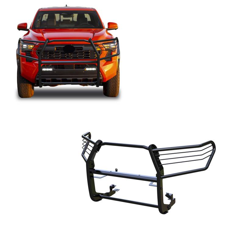 Black Horse Off Road Grille Guard, 3-Piece Modular, Powder Coated, Steel, 1-1/2 Inch Diameter, With Brush Guard, Without Skid Plate – 17A096404MA