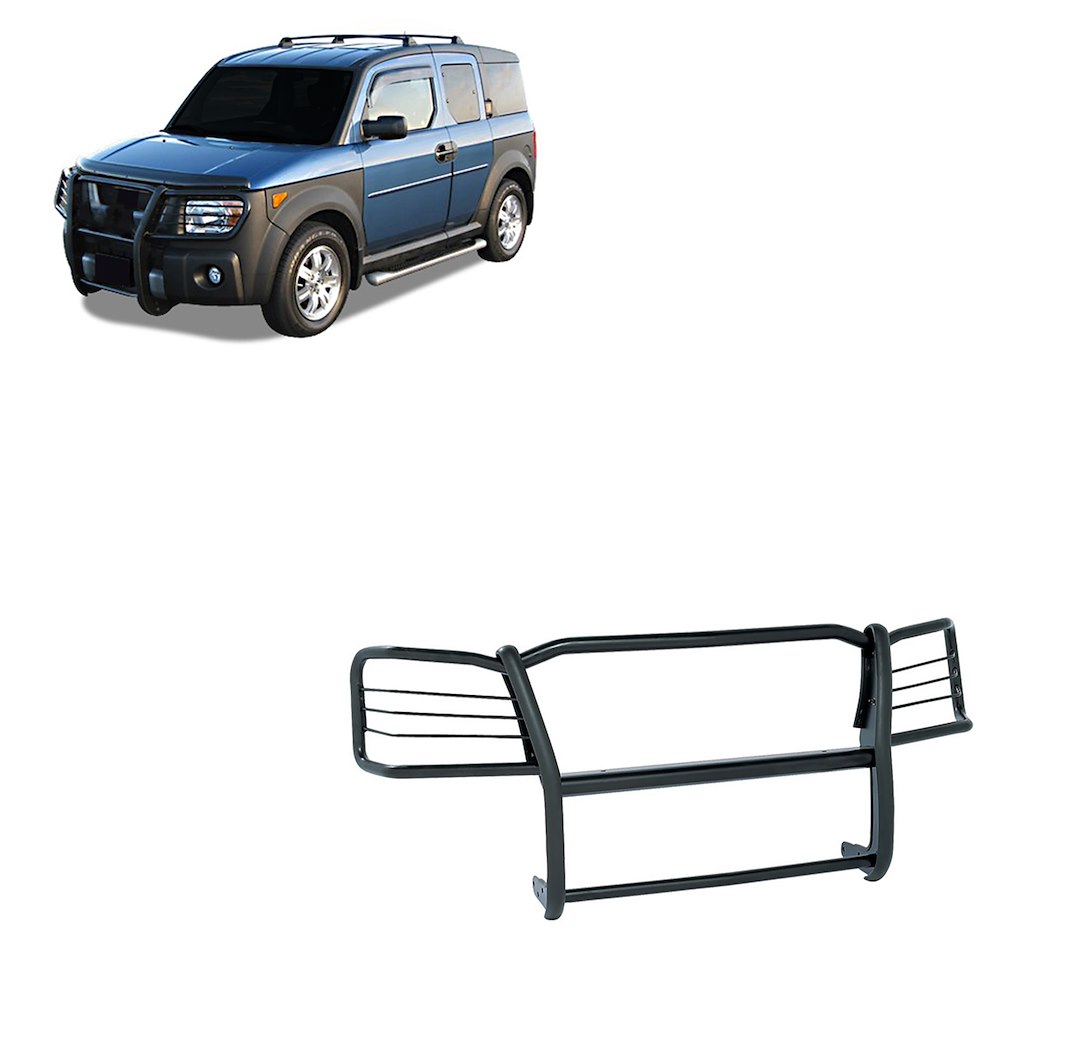 Black Horse Off Road Grille Guard, Powder Coated, Steel, Modular, 1-1/2 Inch Diameter, With Brush Guard, Without Skid Plate – 17A155900MA