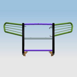 Black Horse Off Road Grille Guard, Semi-Gloss Powder Coat, Steel, 1.5 Inch Bar Diameter, With Brush Guard, Without Skid Plate – 17H151402MA