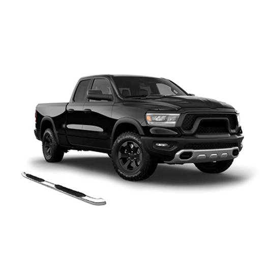 Black Horse Off Road Nerf Bar, 3 Inch Diameter, Polished, Stainless Steel – 9BDG306SS