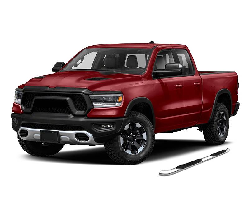 Black Horse Off Road Nerf Bar, 3 Inch Diameter, Polished, Stainless Steel – 9BDG306SS