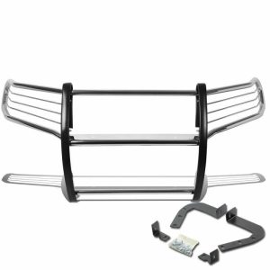 Black Horse Off Road Grille Guard, Polished, Stainless Steel, Modular, 1-1/2 Inch Diameter, With Brush Guard, Without Skid Plate – 17A037400MSS