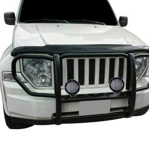 Black Horse Off Road Grille Guard, 3-Piece Modular, Powder Coated, Steel, 1-Piece, 1-1/2 Inch Diameter, With Brush Guard – 17A086400A-PLFB