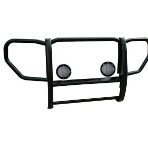 Black Horse Off Road Grille Guard, 3-Piece Modular, Powder Coated, Steel, 1-Piece, 1-1/2 Inch Diameter, With Brush Guard – 17A086400A-PLFB