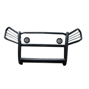 Black Horse Off Road Grille Guard, 3-Piece Modular, Powder Coated, Steel, 1-1/2 Inch Diameter, With Brush Guard, Without Skid Plate – 17A093902MA-PLFB