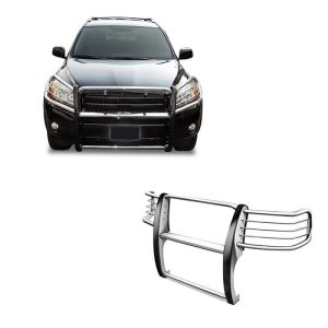 Black Horse Off Road Grille Guard, 3-Piece Modular, Polished, Stainless Steel, 1-1/2 Inch Diameter, With Brush Guard – 17A093902MSS