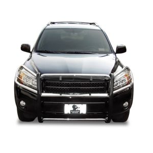 Black Horse Off Road Grille Guard, 3-Piece Modular, Polished, Stainless Steel, 1-1/2 Inch Diameter, With Brush Guard – 17A093902MSS