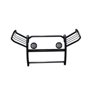 Black Horse Off Road Grille Guard, 3-Piece Modular, Powder Coated, Steel, 1-1/2 Inch Diameter, With Brush Guard, Without Skid Plate – 17A093904MA-PLFB