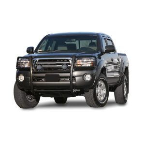 Black Horse Off Road Grille Guard, 3-Piece Modular, Powder Coated, Steel, 1-1/2 Inch Diameter, With Brush Guard, Without Skid Plate – 17A096400MA-PLFB