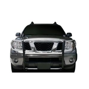 Black Horse Off Road Grille Guard, 3-Piece Modular, Polished, Stainless Steel, 1-1/2 Inch Diameter, With Brush Guard – 17A110200MSS