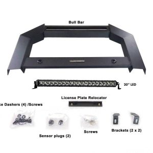 Black Horse Off Road Bull Bar, Armour, Flat Rugged Style, Powder Coated, Matte Black, Steel, Without Skid Plate – AB-F07