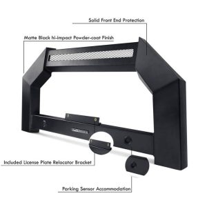 Black Horse Off Road Bull Bar, Armour, Flat Rugged Style, Powder Coated, Matte Black, Steel, Without Skid Plate, Without Light Bar – AB-JE01-NL