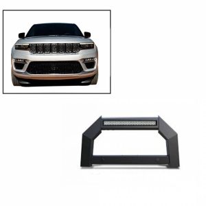 Black Horse Off Road Bull Bar, Armour, Flat Rugged Style, Powder Coated, Matte Black, Steel, Without Skid Plate – AB-JE22