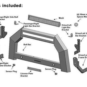 Black Horse Off Road Bull Bar, Armour, Flat Rugged Style, Powder Coated, Matte Black, Steel, Without Skid Plate, Without Light Bar – AB-JE22-NL