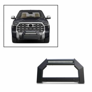Black Horse Off Road Bull Bar, Armour, Flat Rugged Style, Powder Coated, Matte Black, Steel, Without Skid Plate – AB-TO22