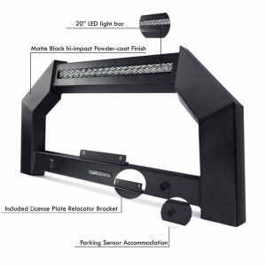 Black Horse Off Road Bull Bar, Armour, Flat Rugged Style, Powder Coated, Matte Black, Steel, Without Skid Plate – AB-TO22