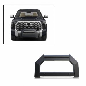 Black Horse Off Road Bull Bar, Armour, Flat Rugged Style, Powder Coated, Matte Black, Steel, Without Skid Plate, Without Light Bar – AB-TO22-NL