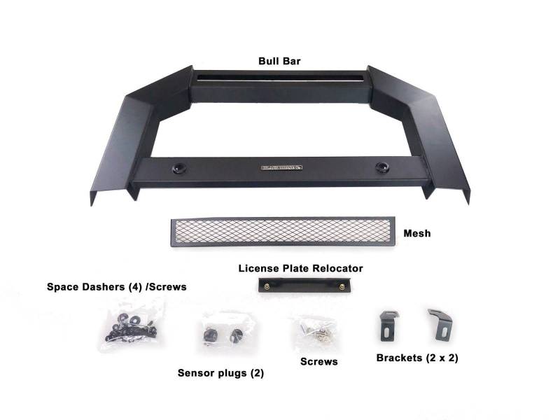 Black Horse Off Road Bull Bar, Armour, Flat Rugged Style, Powder Coated, Matte Black, Steel, Without Skid Plate, Without Light Bar – AB-TO54-NL