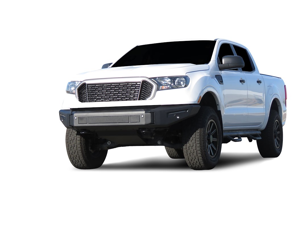 Black Horse Off Road Bumper, Armour II, 3 Piece Modular, Bolt-On, Without Grille Guard, Without Skid Plate – AFB-FR19-BU