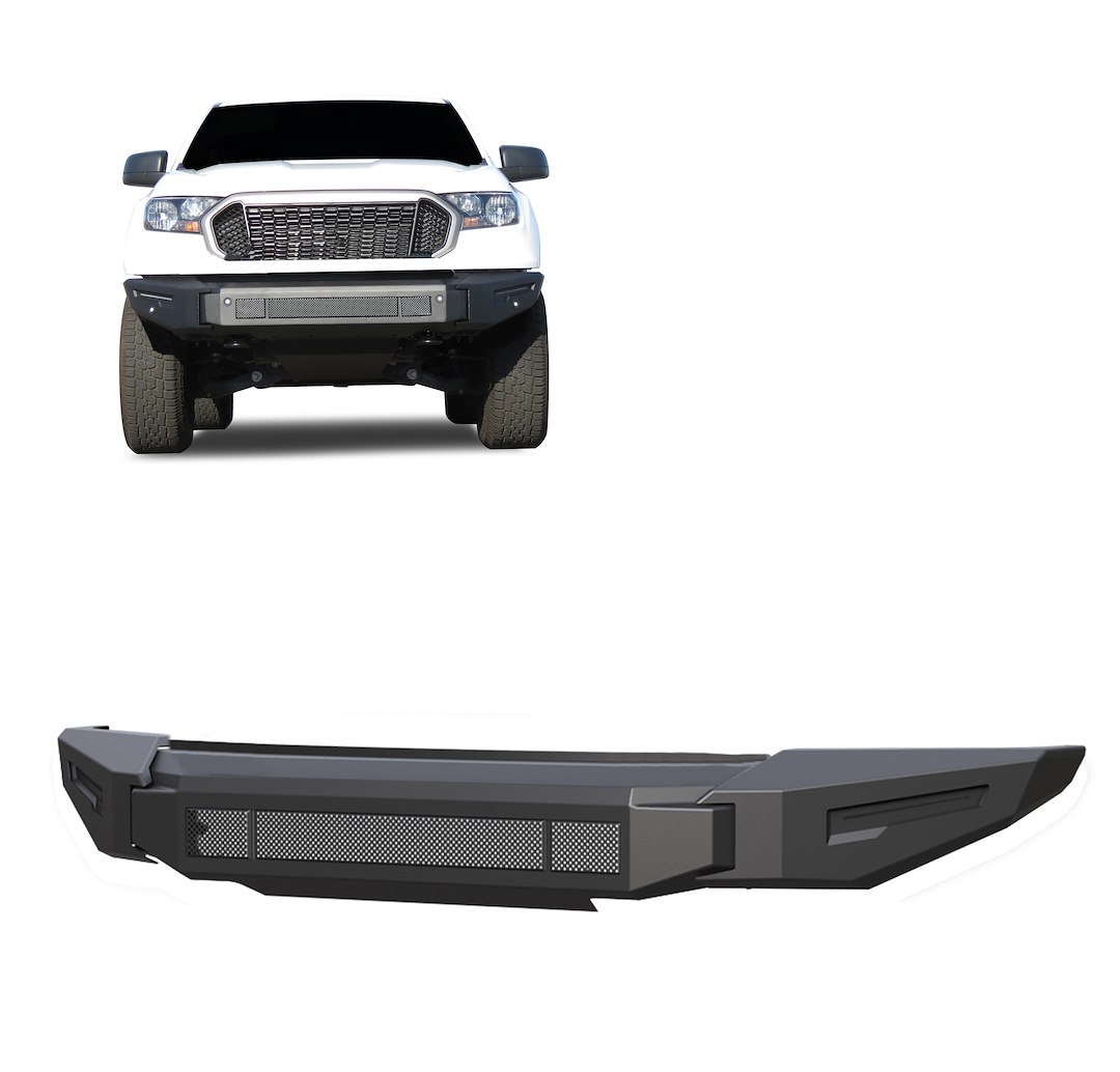 Black Horse Off Road Bumper, Armour II, 3 Piece Modular, Bolt-On, Without Grille Guard, Without Skid Plate – AFB-FR19-BU
