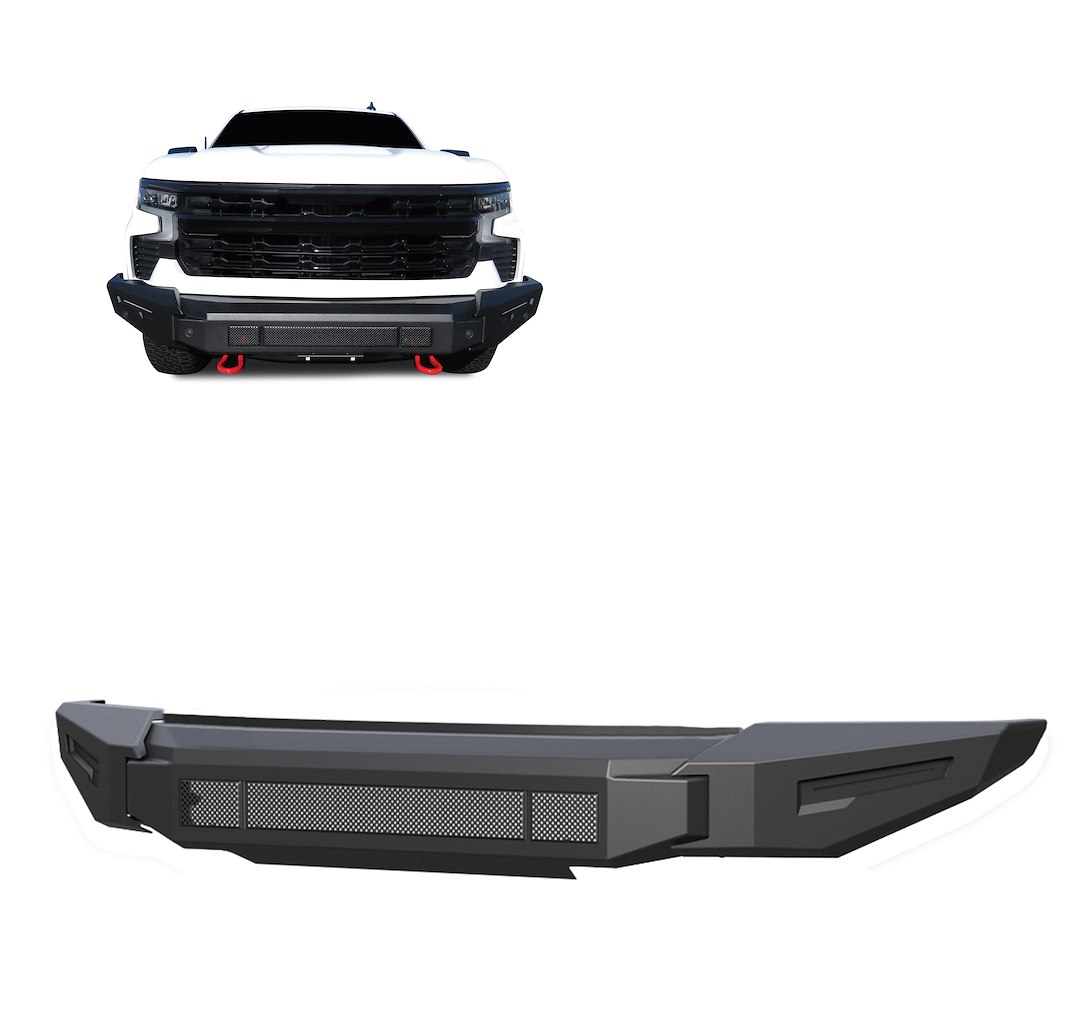 Black Horse Off Road Bumper, Armour II, 3 Piece Modular, Bolt-On, Without Grille Guard, Without Skid Plate – AFB-SI23-BU