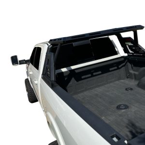 Black Horse Off Road Bed Cargo Rack, Armour II, With 50 Inch Light Bar Mounting Plate, With Basket, Powder Coated, Steel – AR2-01BA1