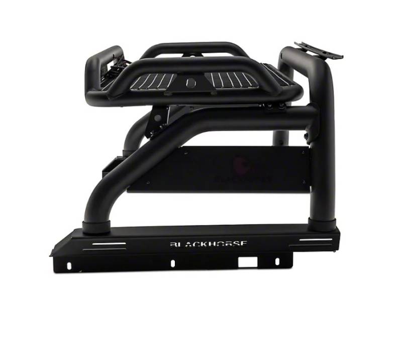 Black Horse Off Road Truck Bed Bar, Atlas, 4 Inch Diameter Tube Style, Holds Up to 150 Pounds of Cargo/ Holds Light Bar Up to 50 Inch Length – ATRB9BK