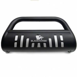 Black Horse Off Road Bull Bar, 2-1/2 Inch Diameter Tube, Powder Coated, Steel, With Skid Plate, Without Light Bar – BB004919A-SP