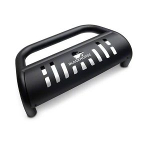 Black Horse Off Road Bull Bar, 2-1/2 Inch Diameter Tube, Powder Coated, Steel, With Skid Plate, Without Light Bar – BB045211A-SP