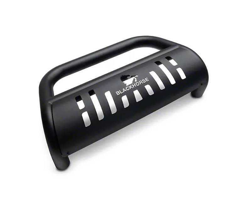 Black Horse Off Road Bull Bar, 2-1/2 Inch Diameter Tube, Powder Coated, Steel, With Skid Plate, Without Light Bar – BB045211A-SP