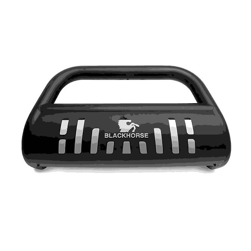 Black Horse Off Road Bull Bar, 2-1/2 Inch Diameter Tube, Powder Coated, Steel, With Skid Plate, Without Light Bar – BB045211A-SP
