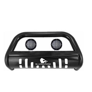 Black Horse Off Road Bull Bar, 2-1/2 Inch Diameter Tube, Powder Coated, Steel, With Skid Plate – BB030709A-SP-PLFB
