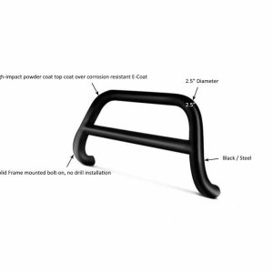 Black Horse Off Road Bull Bar, A Bar, 2-1/2 Inch Diameter Tube, Powder Coated, Steel, Without Skid Plate, Without Light Bar – BB150505A