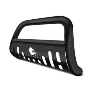 Black Horse Off Road Bull Bar, 2-1/2 Inch Diameter Tube, Powder Coated, Steel, With Skid Plate, Without Light Bar – BBDG700A-SP