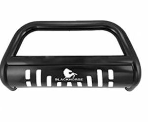 Black Horse Off Road Bull Bar, 2-1/2 Inch Diameter Tube, Powder Coated, Steel, With Skid Plate, Without Light Bar – BBDG700A-SP