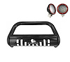 Black Horse Off Road Bull Bar, 2-1/2 Inch Diameter Tube, Powder Coated, Steel, With Skid Plate – CBB-FOB2601SP-PLFR
