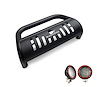 Black Horse Off Road Bull Bar, 2-1/2 Inch Diameter Tube, Powder Coated, Steel, With Skid Plate – CBB-FOB2601SP-PLFR