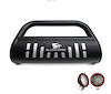 Black Horse Off Road Bull Bar, 2-1/2 Inch Diameter Tube, Powder Coated, Steel, With Skid Plate – CBB-FOB2601SP-PLFR