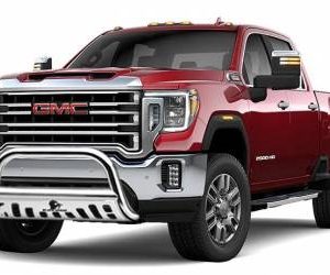 Black Horse Off Road Bull Bar, 2-1/2 Inch Diameter Tube, Polished, Stainless Steel, With Skid Plate, Without Light Bar – BBGT30-SP