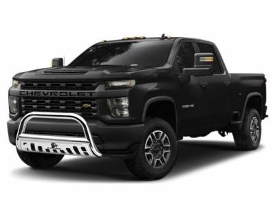 Black Horse Off Road Bull Bar, 2-1/2 Inch Diameter Tube, Polished, Stainless Steel, With Skid Plate, Without Light Bar – BBGT30-SP