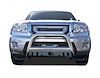 Black Horse Off Road Bull Bar, 2-1/2 Inch Diameter Tube, Polished, Stainless Steel, With Skid Plate, Without Light Bar – BBH1409-SP