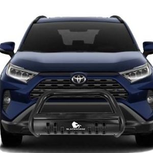 Black Horse Off Road Bull Bar, 2-1/2 Inch Diameter Tube, Powder Coated, Steel, With Skid Plate, Without Light Bar – CBB-TOB4802SP